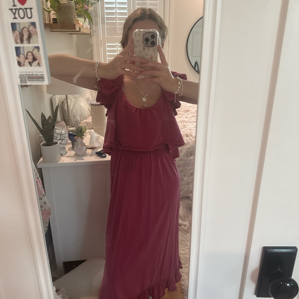 Anthropologie Pink Maxi Dress